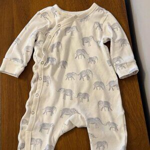 Pehr Kimono Romper Organic Cotton - Follow Me Elephant (3-6 M) gender neutral